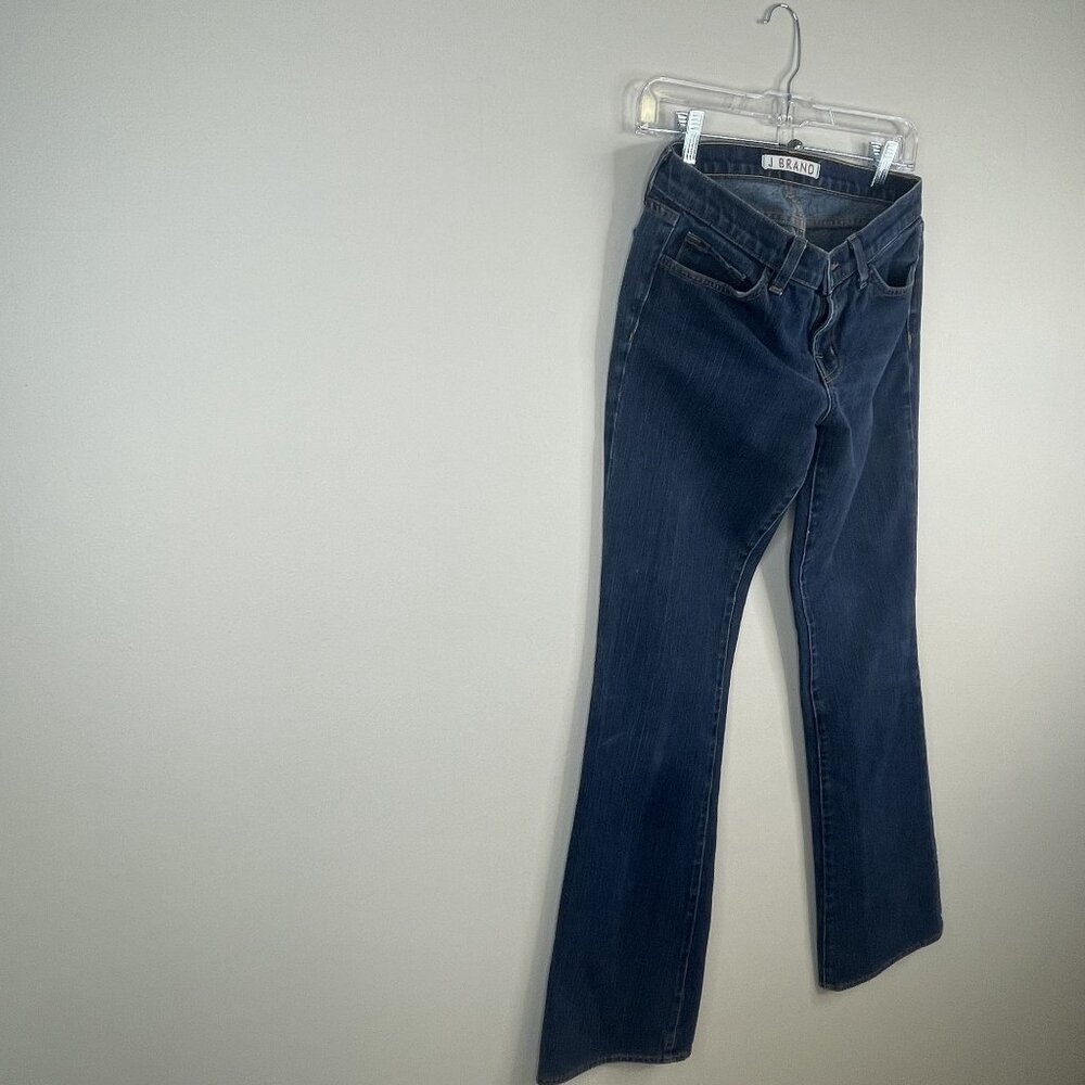 J Brand Womens Low Rise Jeans 27 x 32 Ink Blue Stretch Denim Straight - Picture 7 of 12